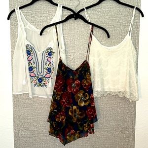 Bundle THREE Abercrombie Fitch Crop Tank Tops *LOT